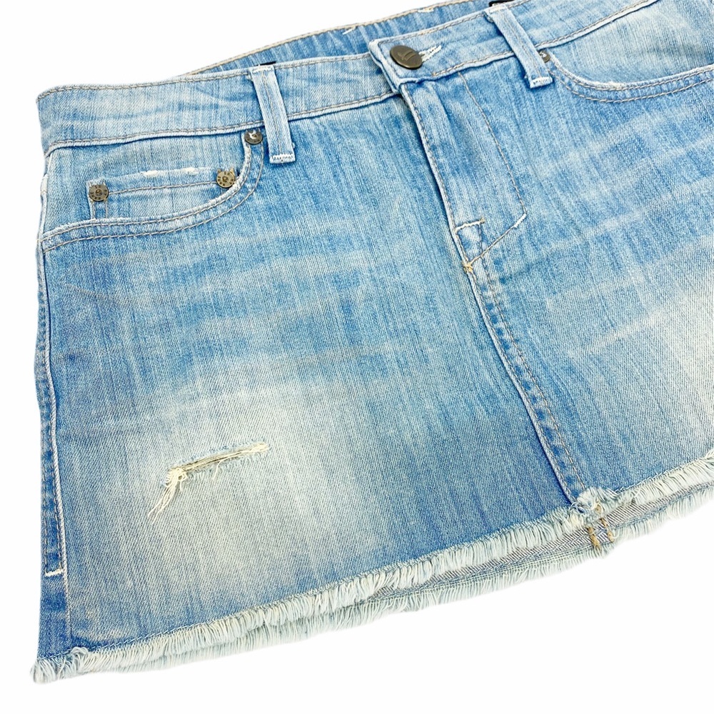 William Rast Dixie Mini Denim Skirt Raw Hem 27/4